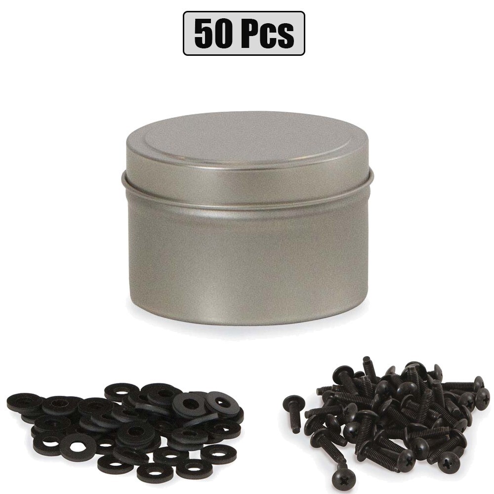 50 Pcs M6 x 3/4" Rack Mount Screws with Washer For Server Cabinet Shelves Bolts