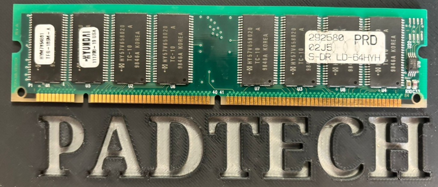 64MB 168-Pin SDRAM PC100 Hyundai HYM7V64801 TFG-10SM-A Desktop Memory (Tested)
