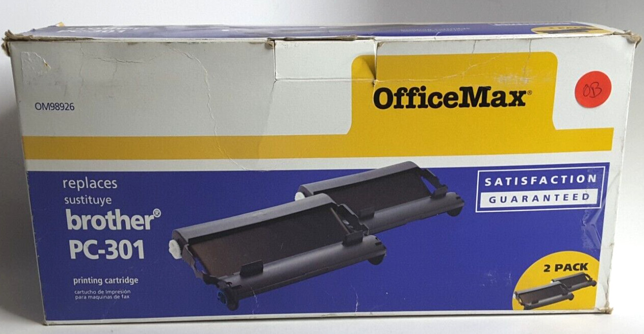 OfficeMax OM98926 Replaces Brother PC-301 Printing Cartridge, 2 Pack