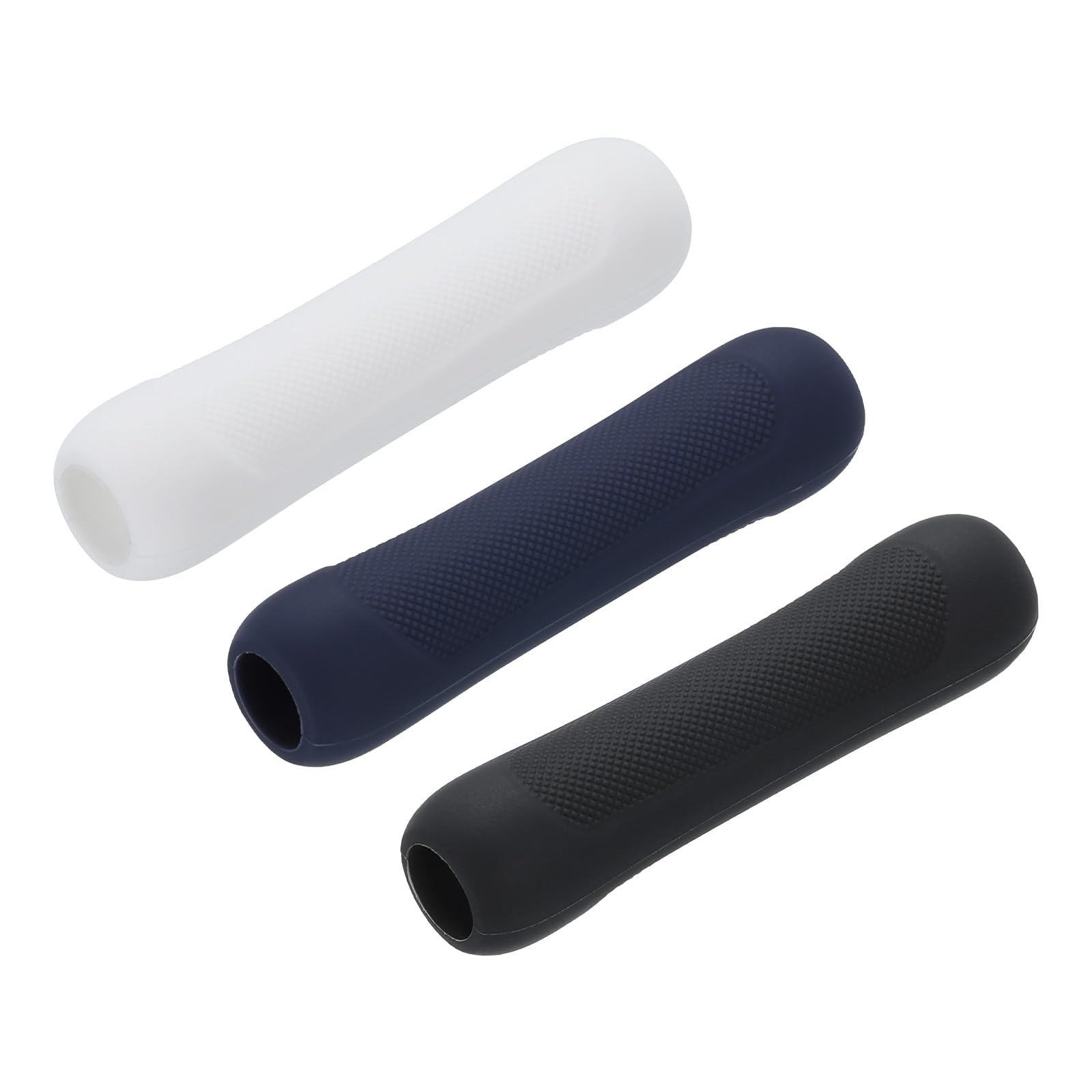 MECCANIXITY 3pcs Pen Grip Silicone Case Ergonomic White,Black,Blue 
