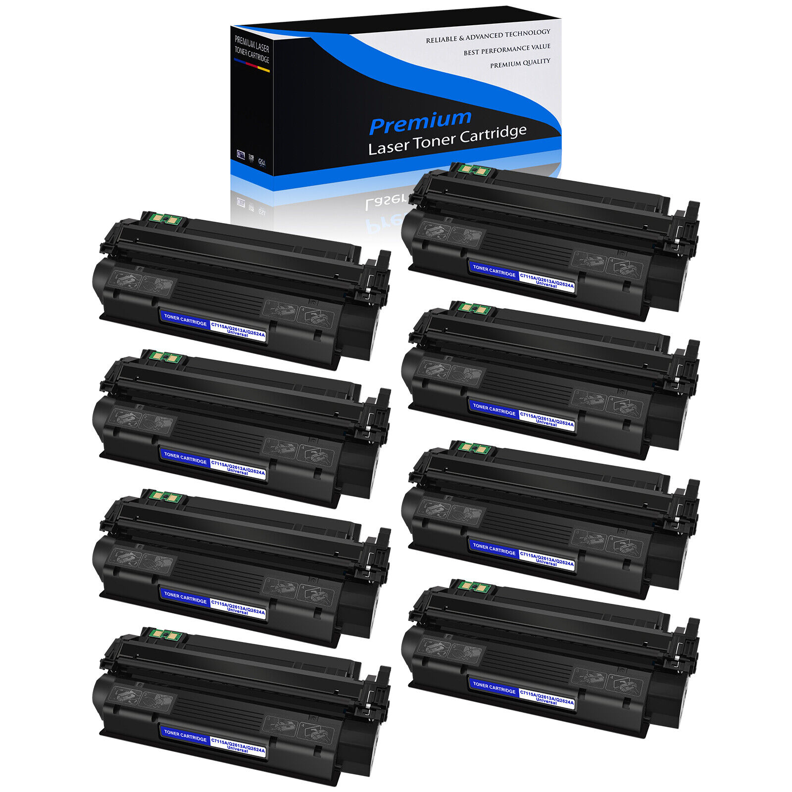 8 Pack C7115A Toner Cartridge for HP LaserJet 3320 3320n 3330 3380 3300 3300 MFP
