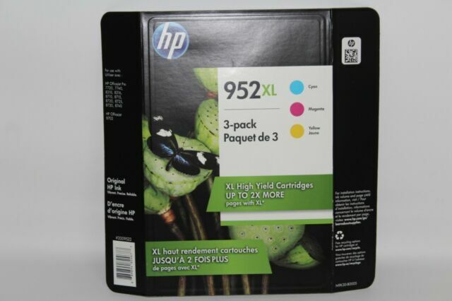 HP Original 952XL TRI-COLOR Ink Cartridges 3-Pack N9K30BN BEST BY 2019