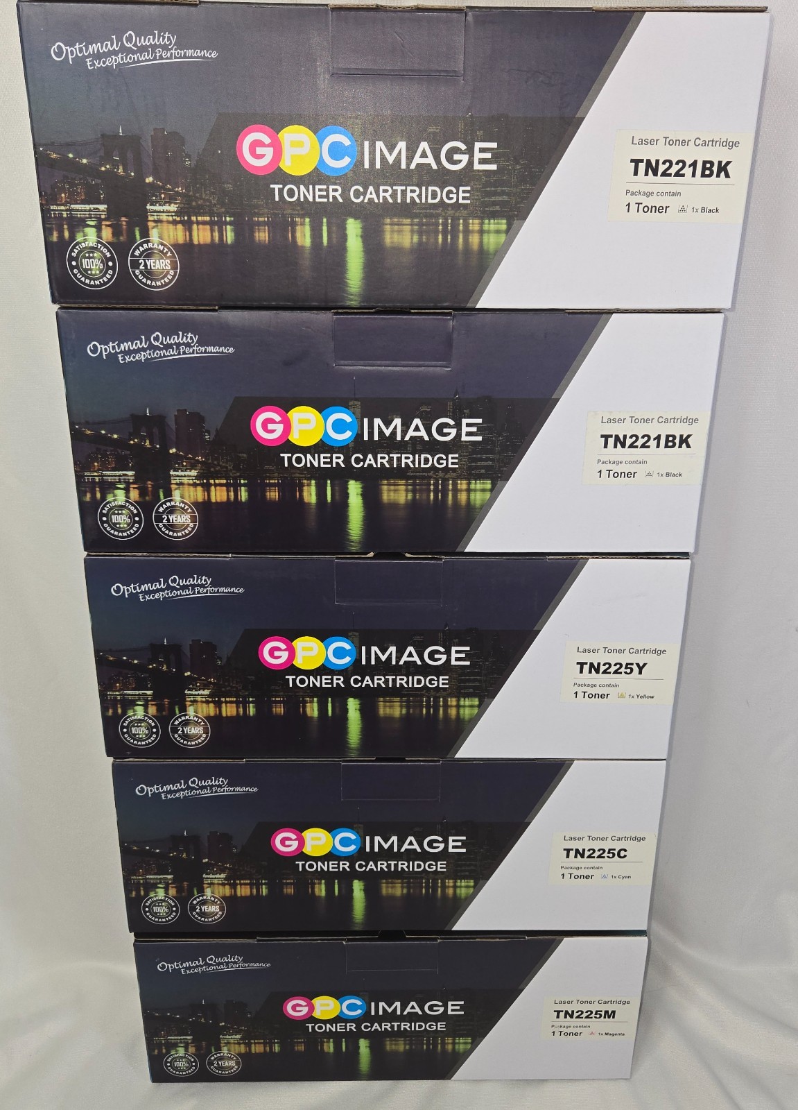 5 Pack Toner for Brother TN221 HL-3140CW 3150CDN 9130CW 9340CW 2x Black 1x C M Y