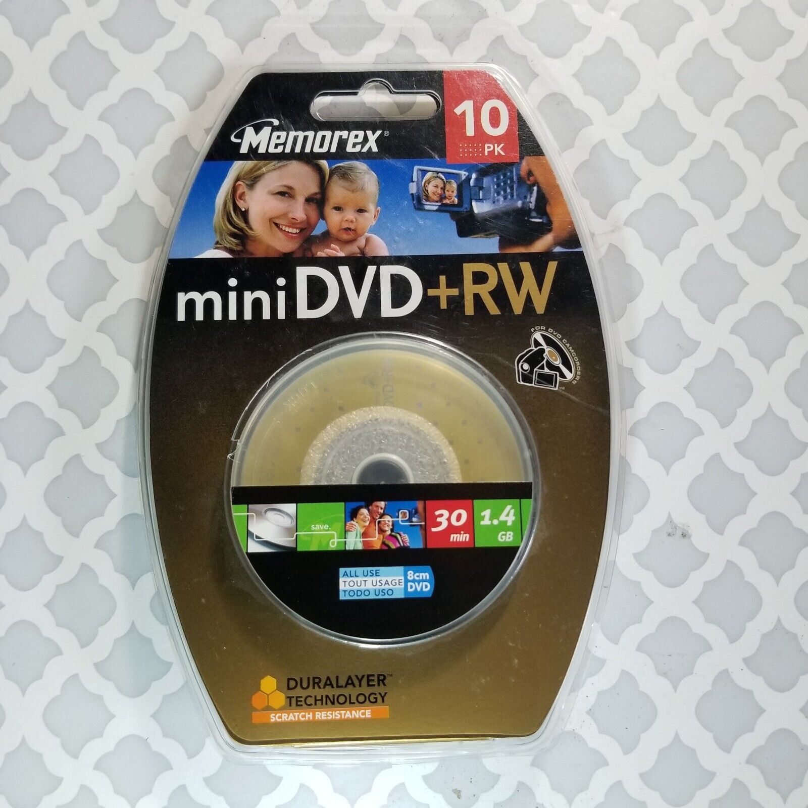 Memorex Mini DVD + RW Discs 10 Pack DuraLayer Technology Scratch Resistance NEW