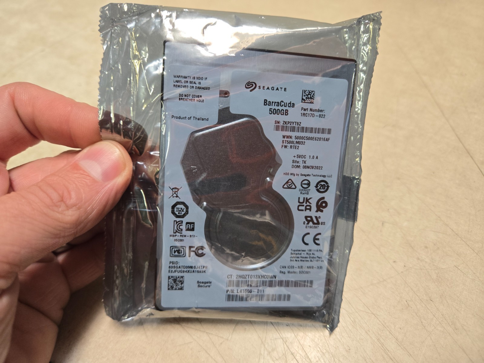 SEAGATE BarraCuda 500GB 1RC17D-022 SERIAL ATA DISC HARD DRIVE SEALED