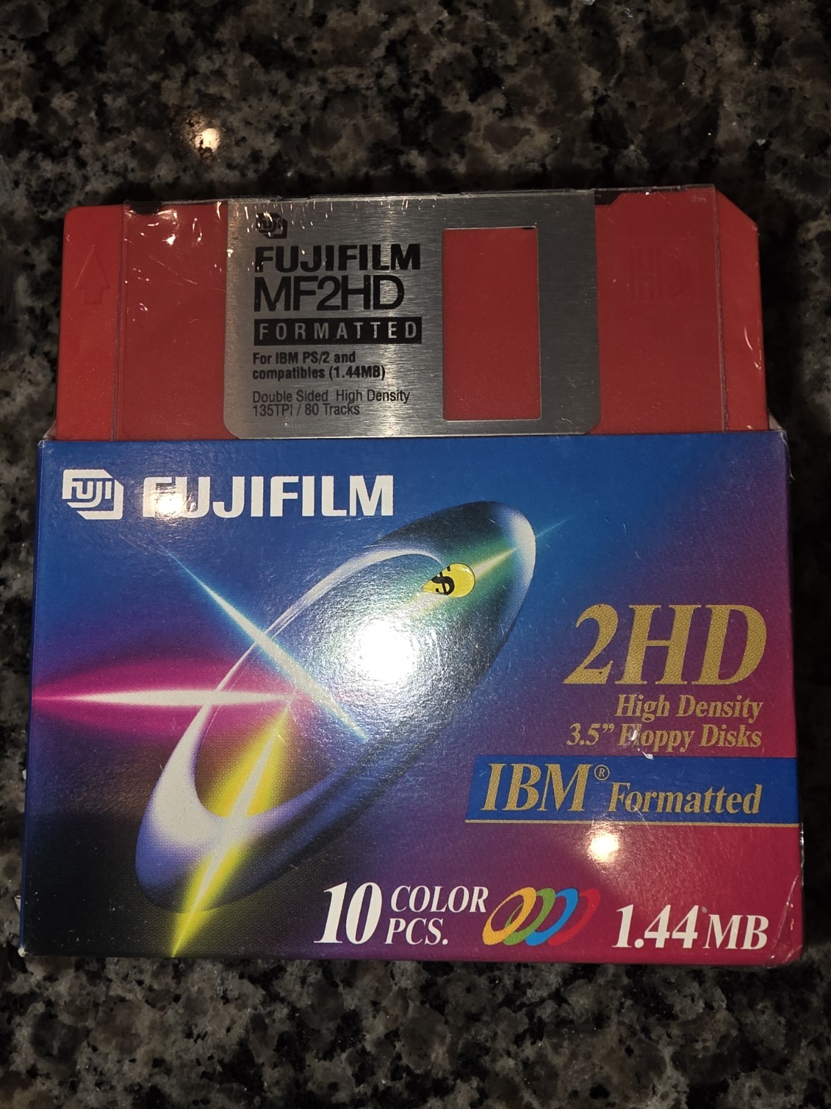 New 10 Pack Fujifilm 2HD High Density 3.5" Floppy Disk, Colored