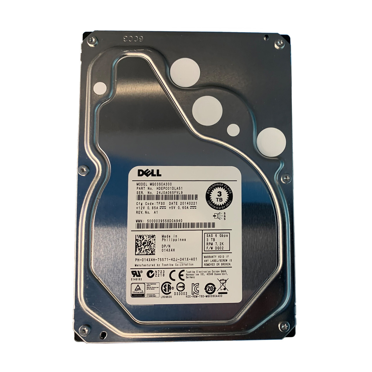 Dell 14X4H 3TB NL SAS 7.2K 6GBPS 3.5" Drive MG03SCA300 HDEPC01DLA51