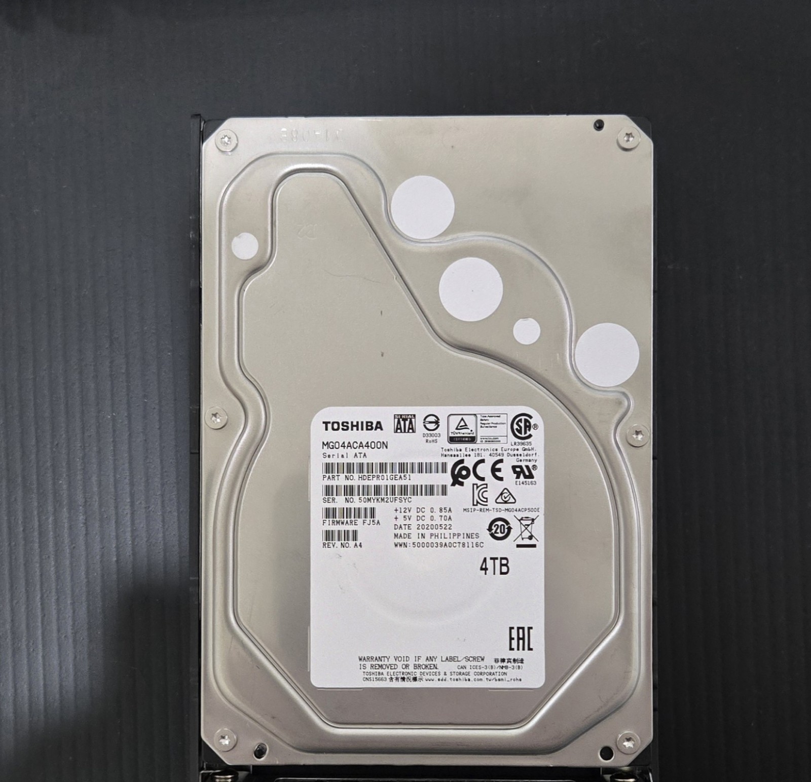 Toshiba MG04ACA400N 4TB SATA 6 Gb/s 7200 RPM 3.5" Enterprise Hard Drive TESTED