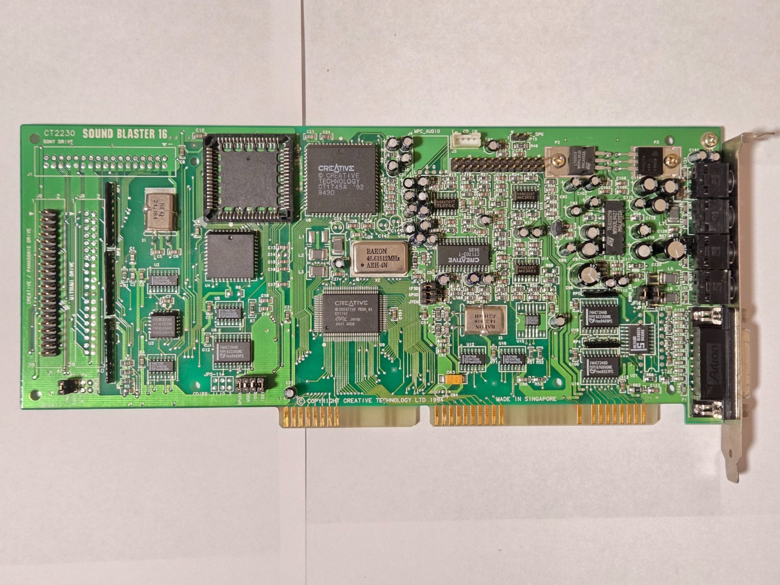 ISA Sound Card, Creative Sound Blaster 16 (CT2230) Vintage, Working
