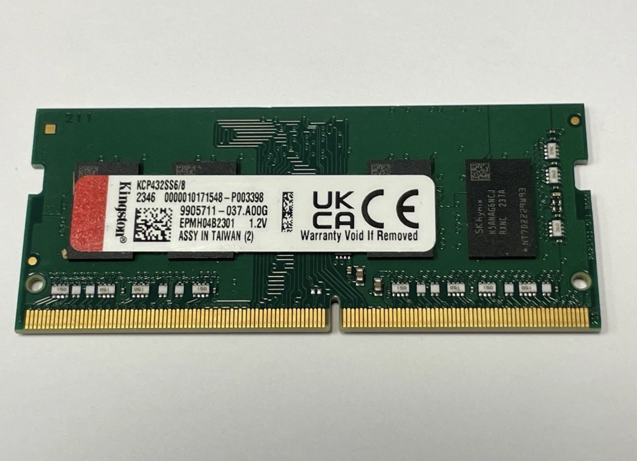 Kingston 8GB (1 Stick) PC4-25600 DDR4 3200 SODIMM Laptop Memory KCP432SS6/8
