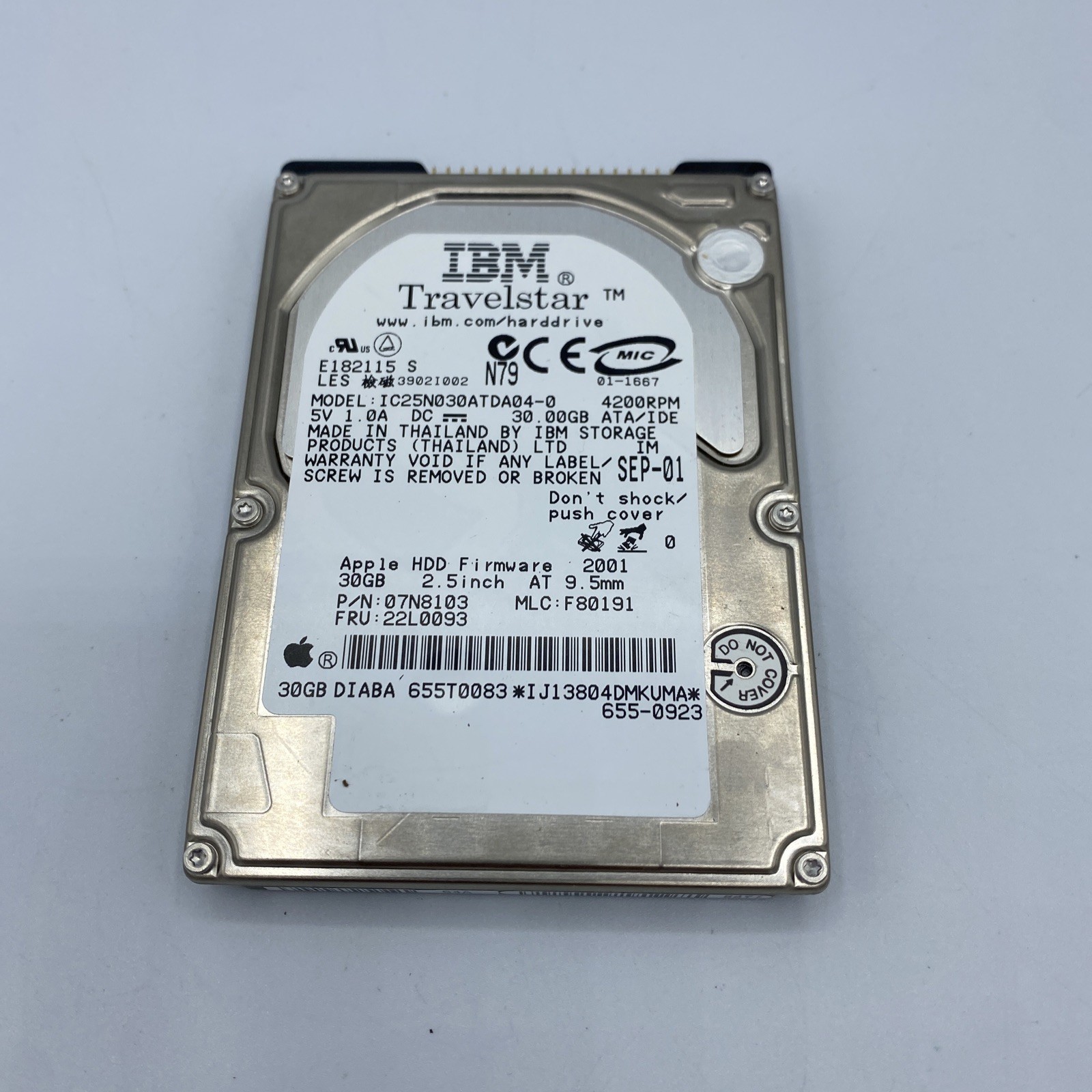 Bootable MacOS 2.5" ATA IDE Hard Drive 30GB IBM Travelstar Apple OS 9 OS X