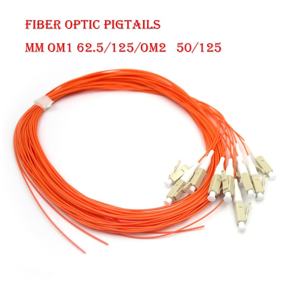 10~50pcs Fiber Optic LC/UPC Pigtail 1.5m MM OM1/OM2 62.5/125 50/125 Simplex Cord