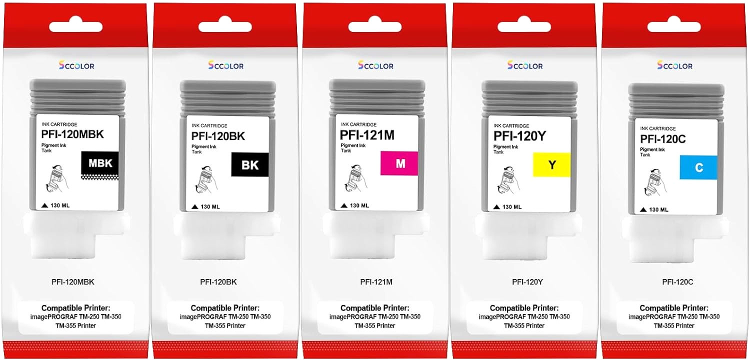 PFI-121 / PFI-120 Pigment Ink Tank for Canon imagePROGRAF TM-250/TM-350/TM-355