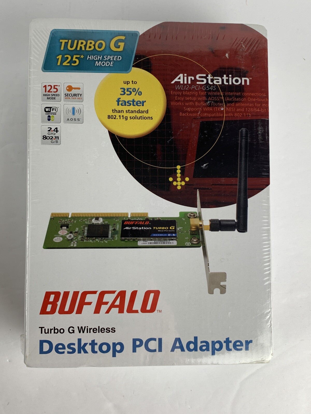 Buffalo AirStation Turbo G Wireless WLI2-PCI-G54S Desktop PCI Card Adapter New