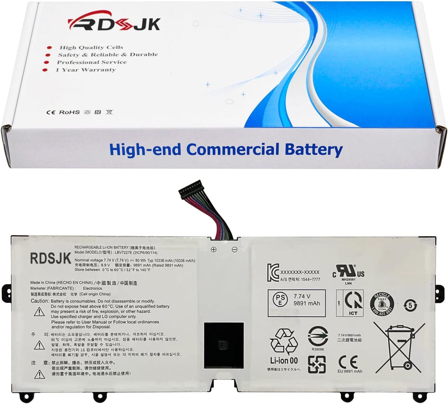 LBV7227E Laptop Battery for LG Gram 15 2020 14Z90N 15Z90N 17Z90N 17Z90N VA76K