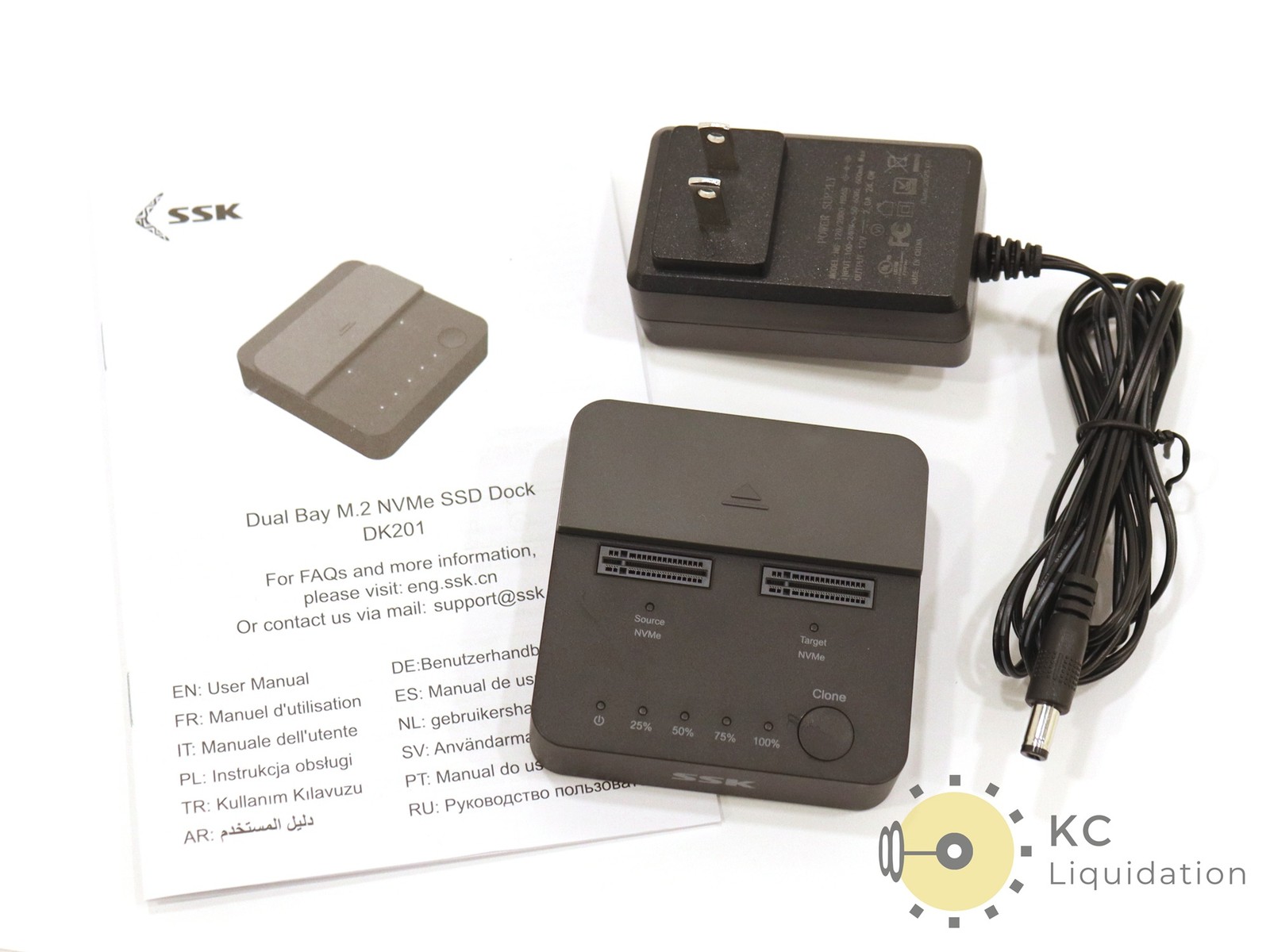 SSK Dual Bay m.2 NVMe/SSD Docking Station DK201
