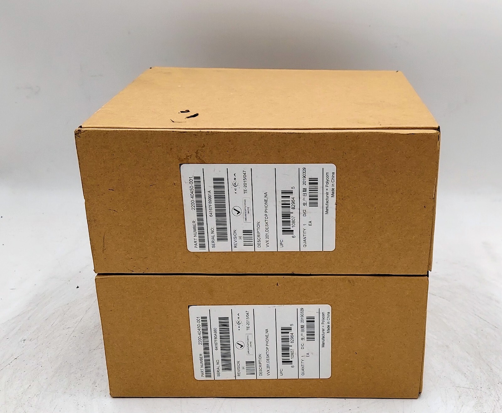 LOT OF 2 Polycom VVX 201 Desktop Phone (2200-40450-001)