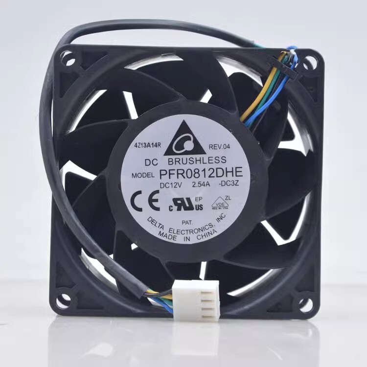 Delta PFR0812DHE 8038 12V 2.54A 8CM 4-Pin Mute Cooling Fan