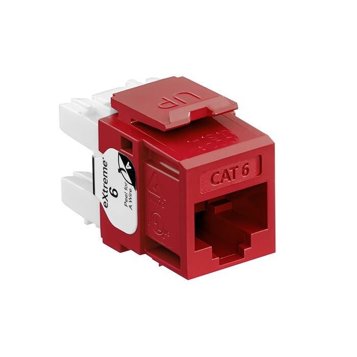 Leviton 61110-RR6 Extreme Category 6 8P8C UTP Quickport Jack Dark Red