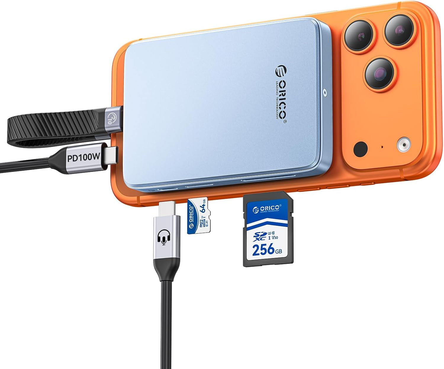 10Gbps Magnetic M.2 Nvme SSD Enclosure with USB-C Dock Compatible for Phone 17/1