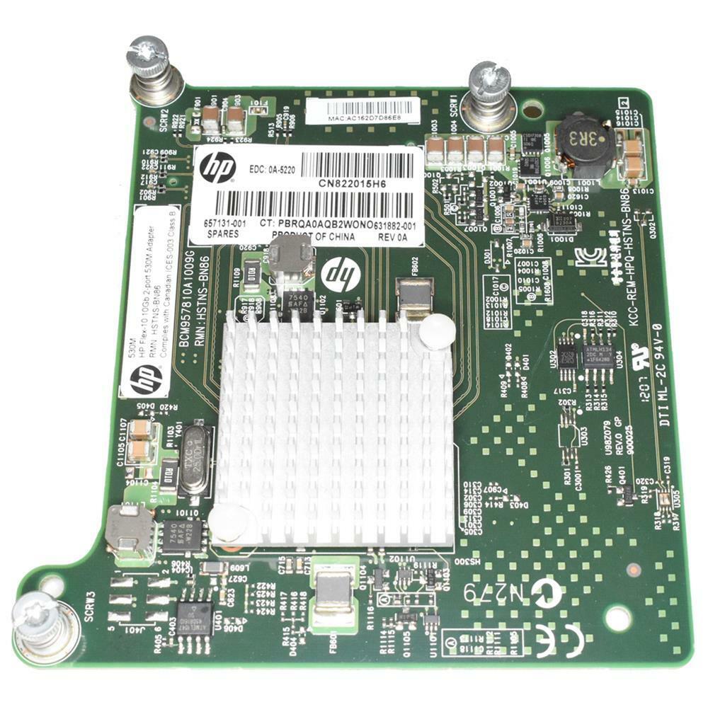 HP Flex10 530m 10Gbps 2-Port PCIe 2-Port Adapter HSTNS-BN86 SP/N: 657131-001