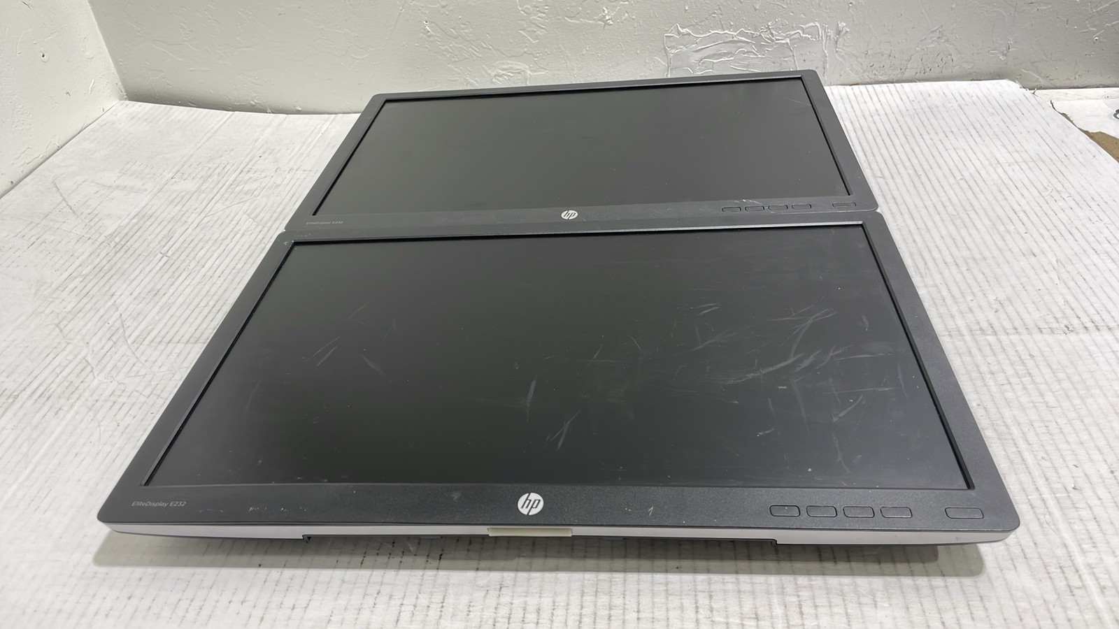 HP EliteDisplay E232 2017 23" IPS LED Backlit Monitor 1080p HDMI VGA DP Lot of 2