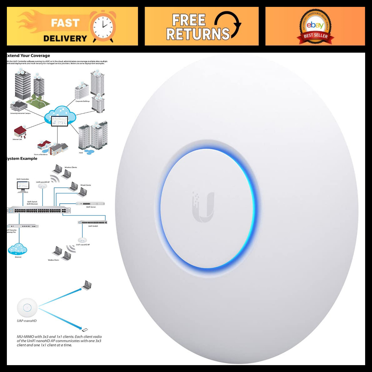 Compact 802.11ac Wave2 MU-MIMO Enterprise Access Point - High-Speed WiFi Solutio
