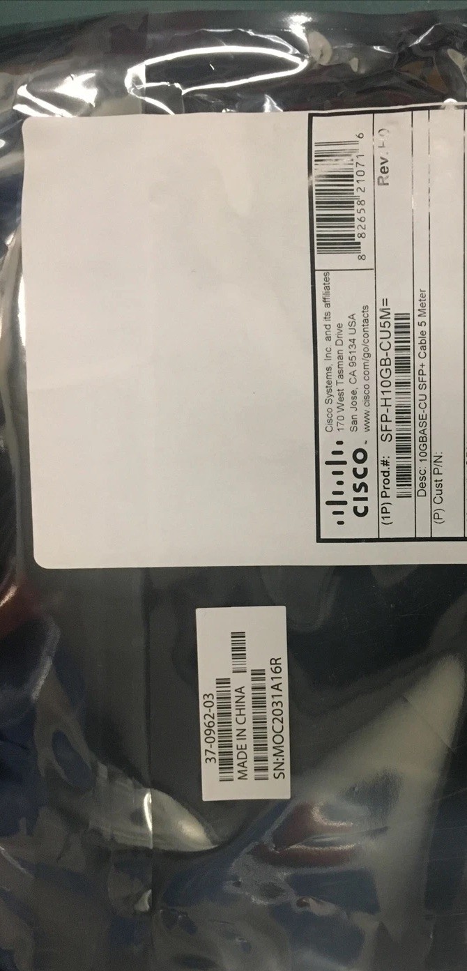 Cisco SFP-H10GB-CU5M SFP/Cable, Sfp-h10gb-cu5m= NEW