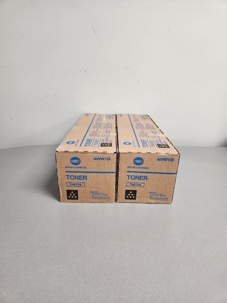 Konica Minolta TN612BK ,A0VW135 Black Toner Cartridge bizhub Pro C5501, Lot of 2