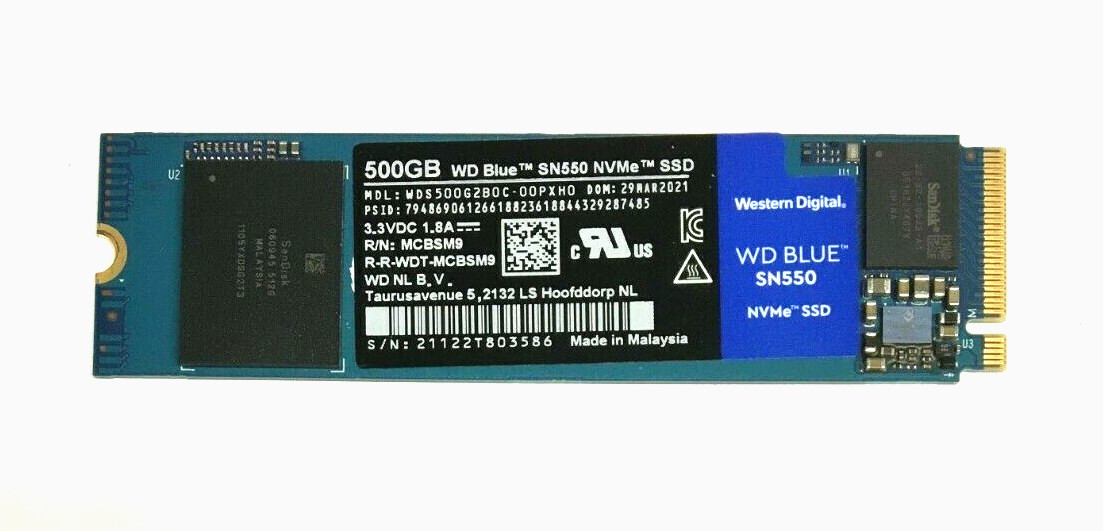 500GB M.2 PCIE NVME 2280 SSD Solid State Drive Major Brand Samsung, WD, Crucial