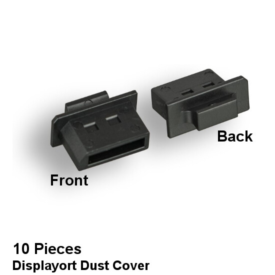 KNTK Bag of 10pcs DisplayPort Socket Anti Dust Cover Protector with Handle Black