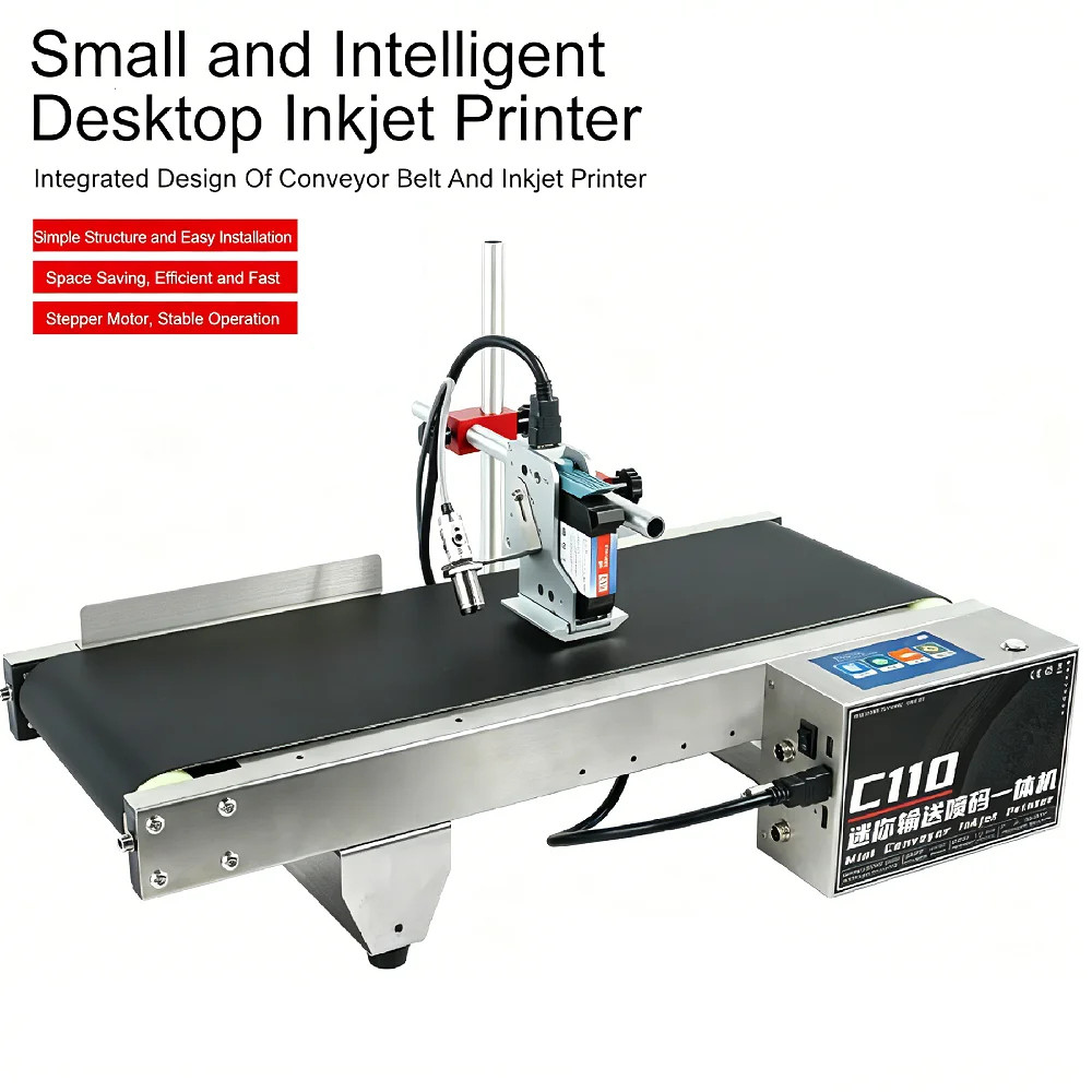Inline Inkjet Printer Conveyor 12.7mm for Metals Plastics Stone Marking