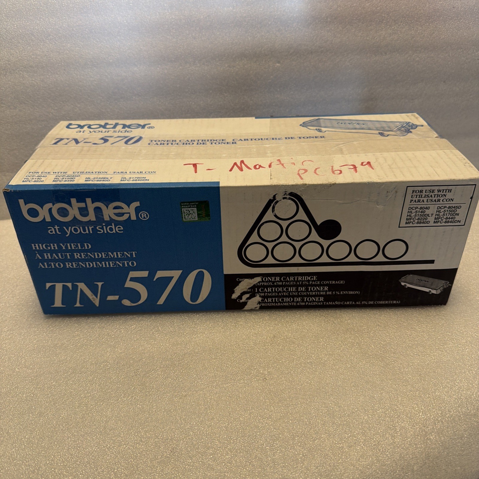 OEM Brother TN-570 Toner High Yield Black Toner Cartridges Sealed