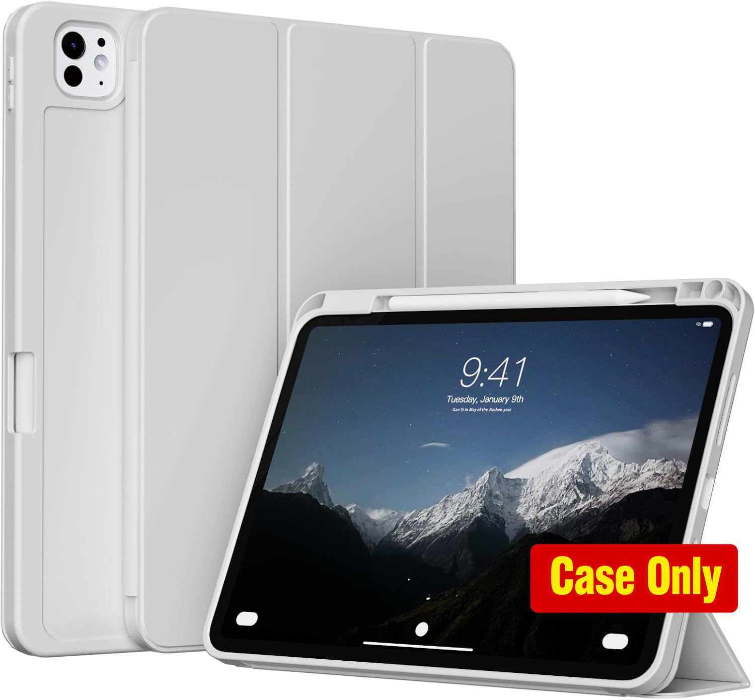 Case for iPad Pro 11 Inch (M5/M4) 2025/2024, Light Gray, Durable Shockproof Cove