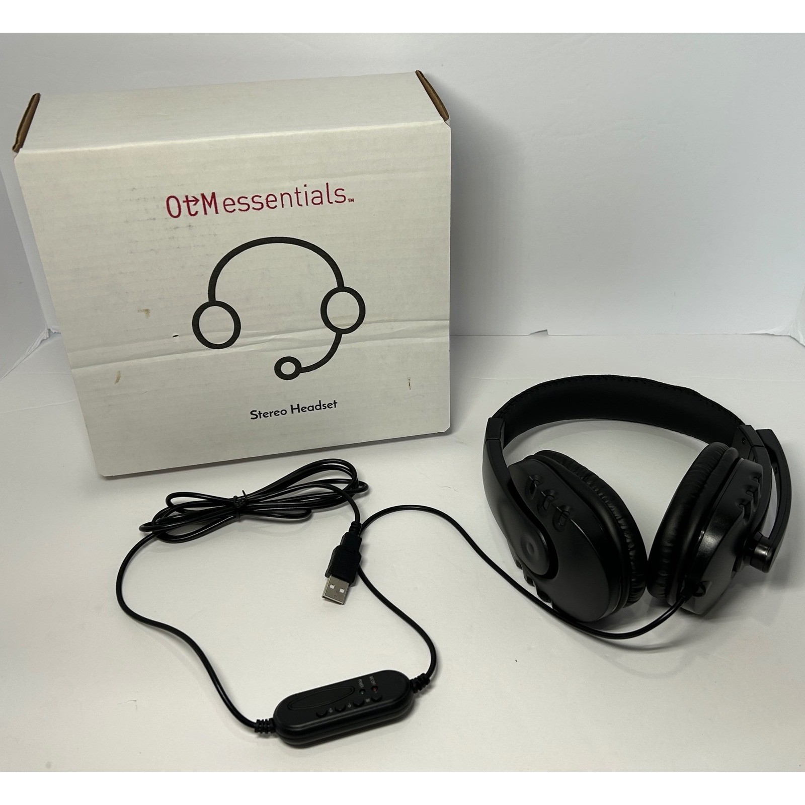 OtM essentials Stereo Headset USB Headphones with Microphone Noise Cancelling