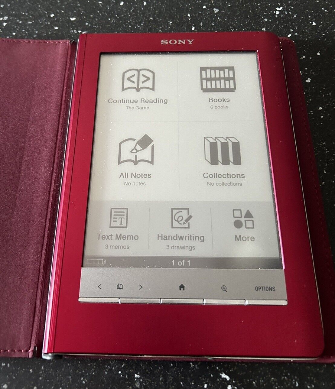 Sony Digital Book Reader PRS-600 Red Touch Screen 6”