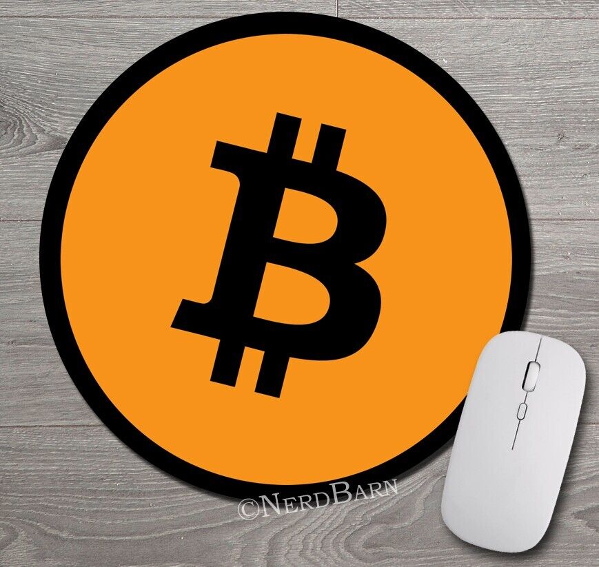 Bitcoin Crypto Currency ~ Round Mousepad / Mouse Pad ~ Blockchain Mining Trader