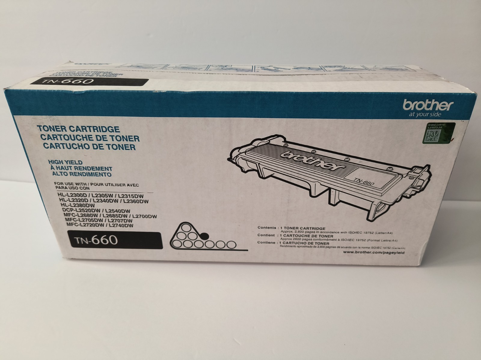 Genuine Brother TN660 Black High-Yield Toner Cartridge - Factory Sealed
