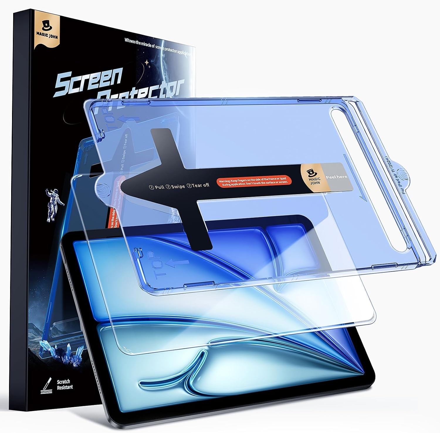 MAGIC JOHN for iPad Air 11 inch Screen Protector M2 [6th 2024] Tempered Glass