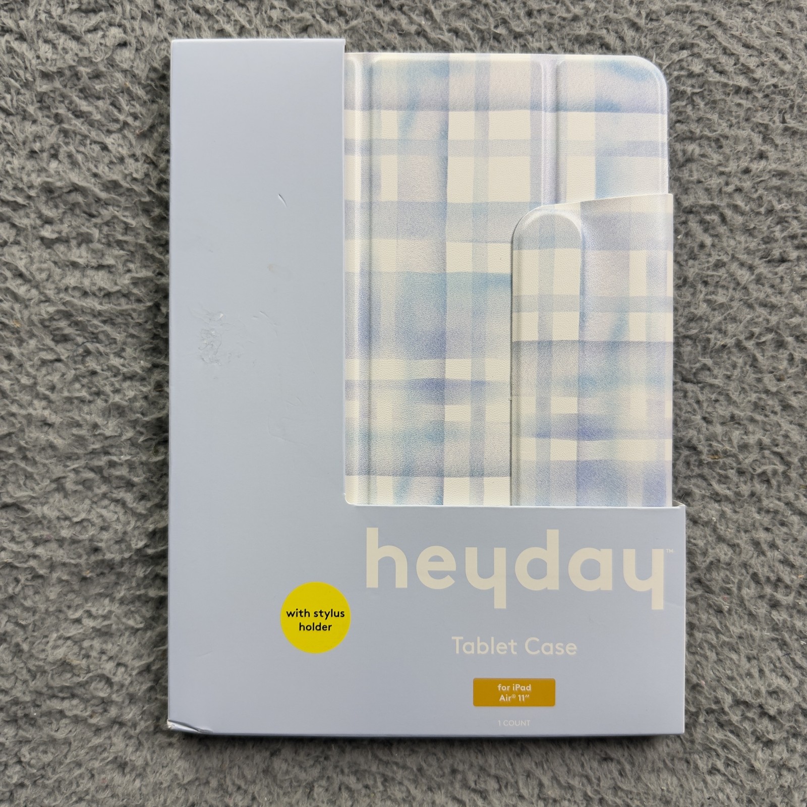 Heyday Tablet Case IPad Air 11 In Blue Plaid Folding Folio Stylus Holder Stand