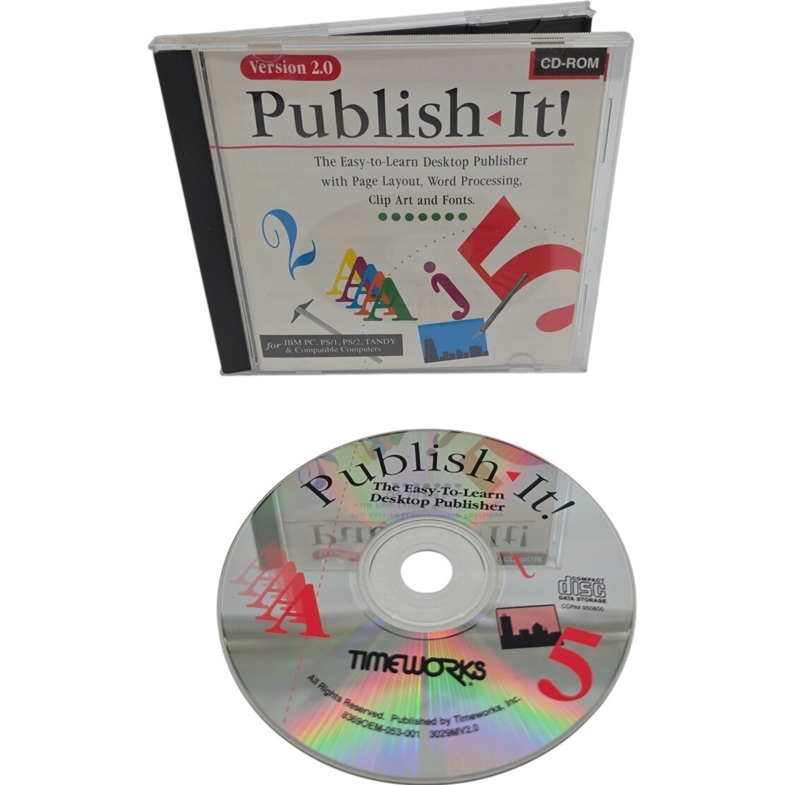 Timeworks Publish-It Version 2.0 CD-ROM Desktop Publisher IBM PC Software 1992