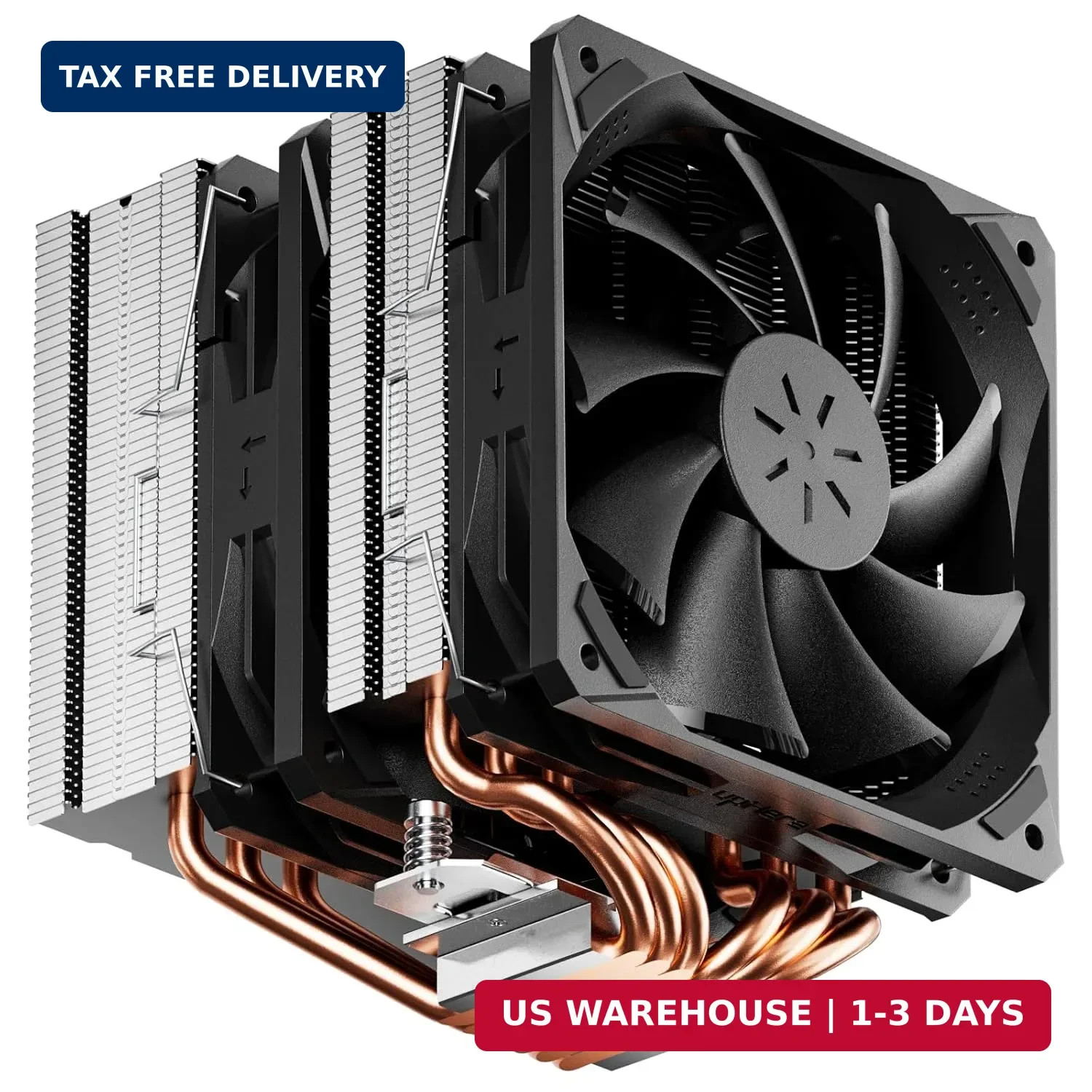 CPU Air Cooler 6 Heat Pipes Dual 120mm Fan 1600RPM Intel LGA 1851 1700 AMD AM5 N