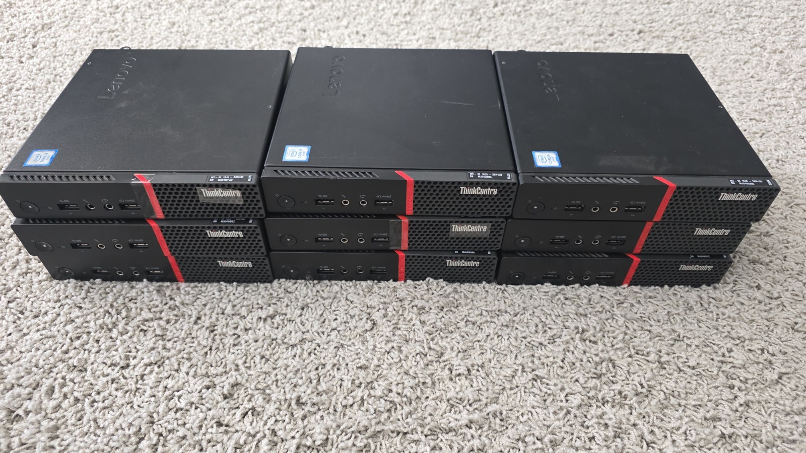 Lot of 9 Lenovo ThinkCentre M700 Tiny i5 WiFi Serial No RAM/HDD/OS/AC