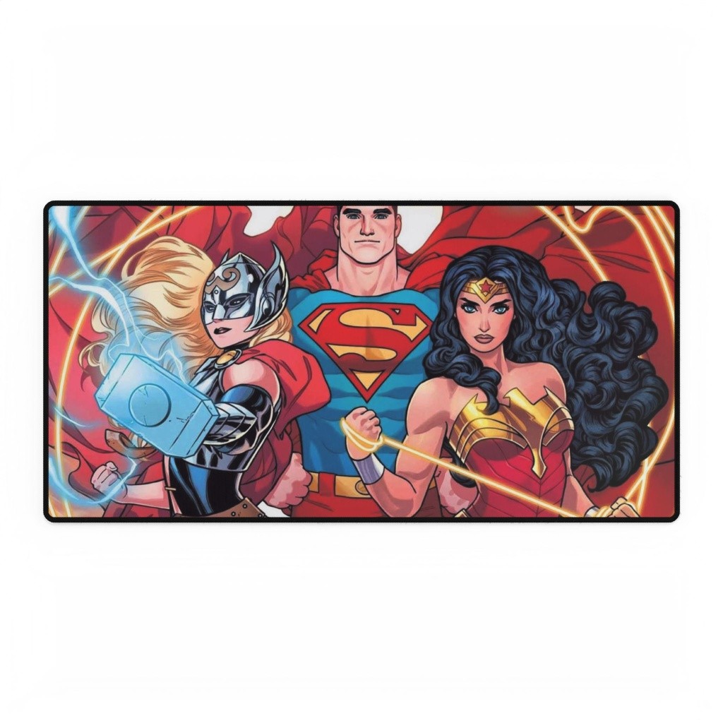 Marvel And DC Crossover Thor Superman Wonder Woman Mouse Pad Desk Mats
