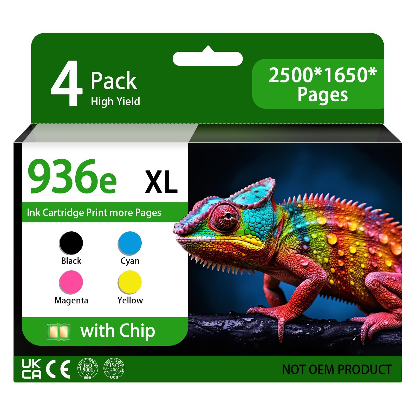 Skysoar 936/936XL/936e High Yield Ink XL, ‎Black Cyan Magenta Yellow