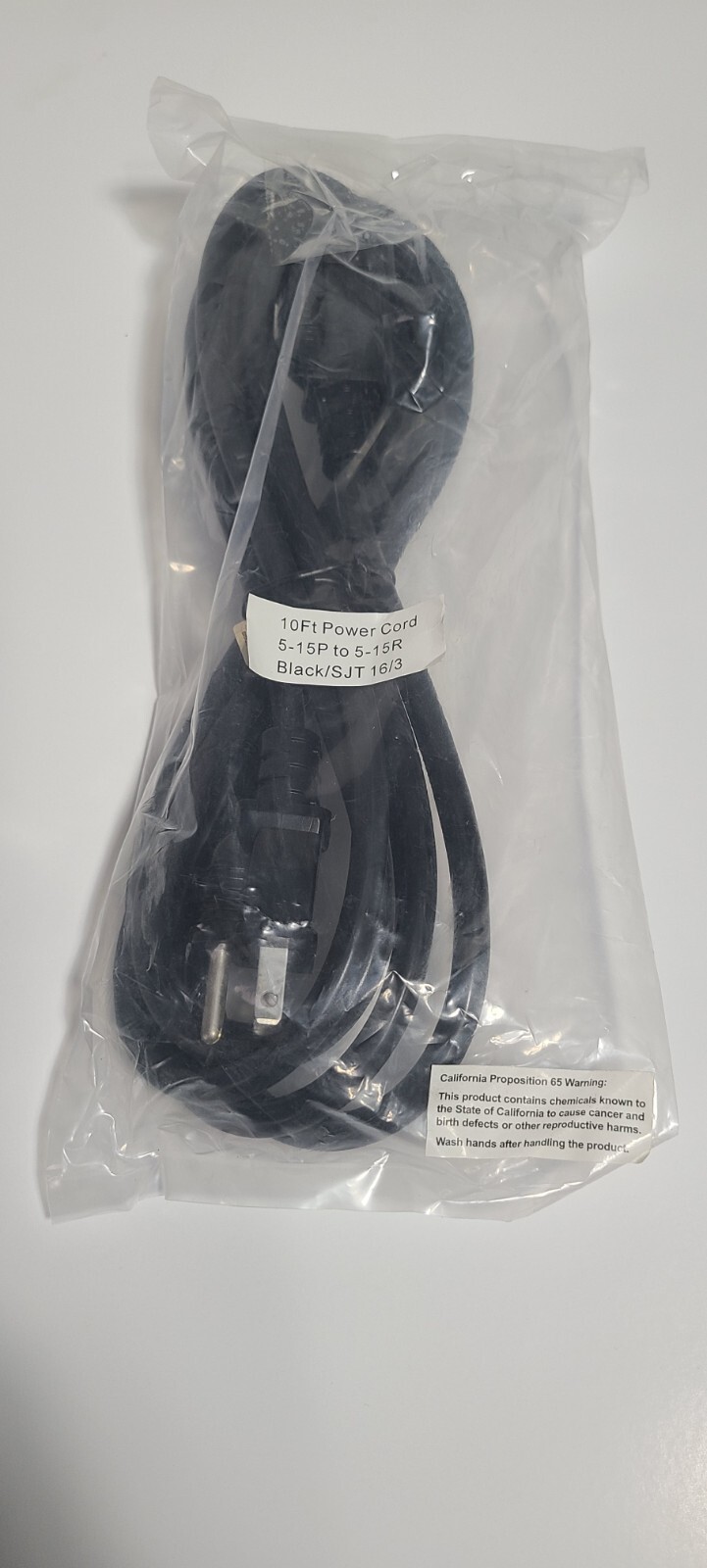 10Ft 16AWG AC Power Extension Cord - 1 Pack