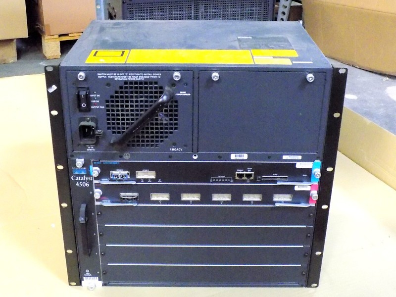 Cisco WS-C4506 6-Slot Switch Chassis 10U w/ Power Supply, WS-X4515, WS-X4306-GB