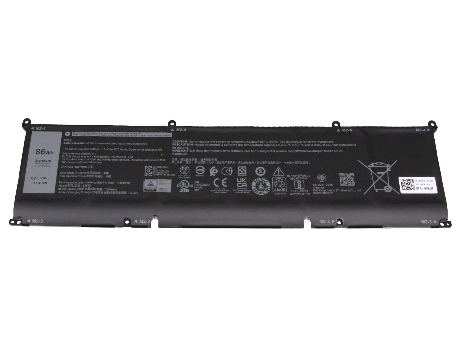 69KF2 Dell Battery 86Wh Original Battery 7,147 mAh ~D~