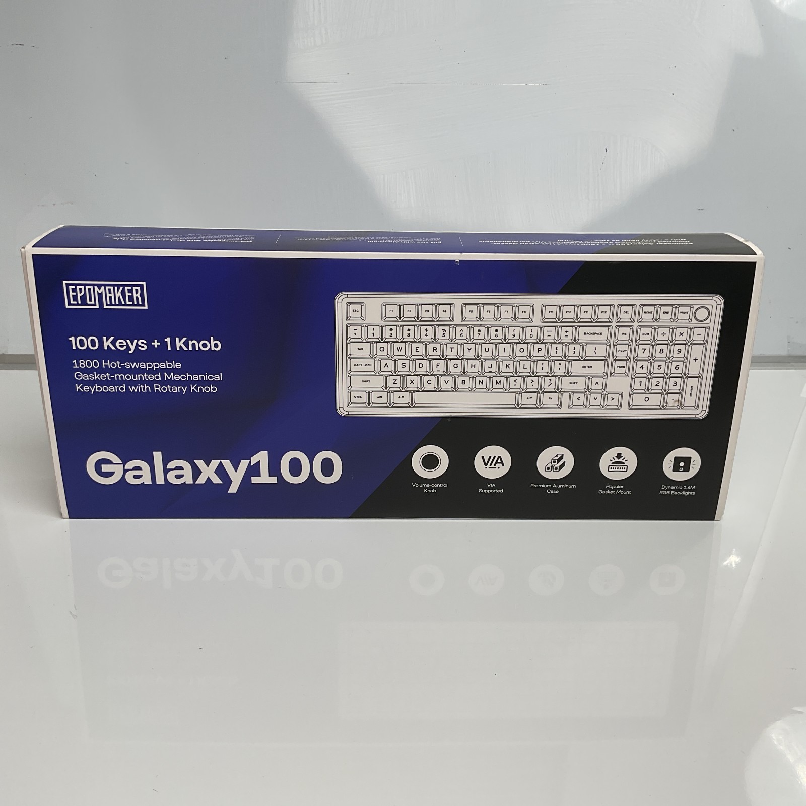 New Epomaker Galaxy 100 + 1 Knob Wireless Mechanical Keyboard - White