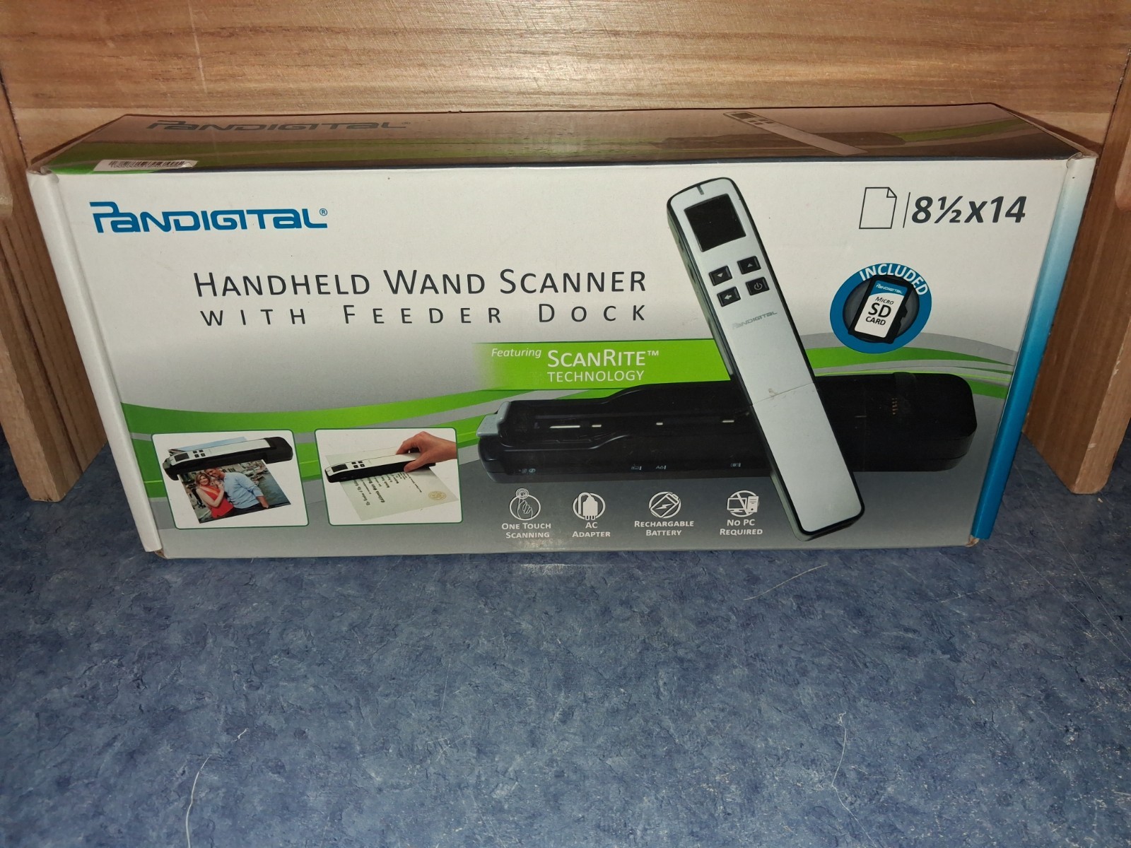 New Pandigital Handheld Wand Scanner W/Feeder Dock ScanRite-Red-8.5×14-Brand New